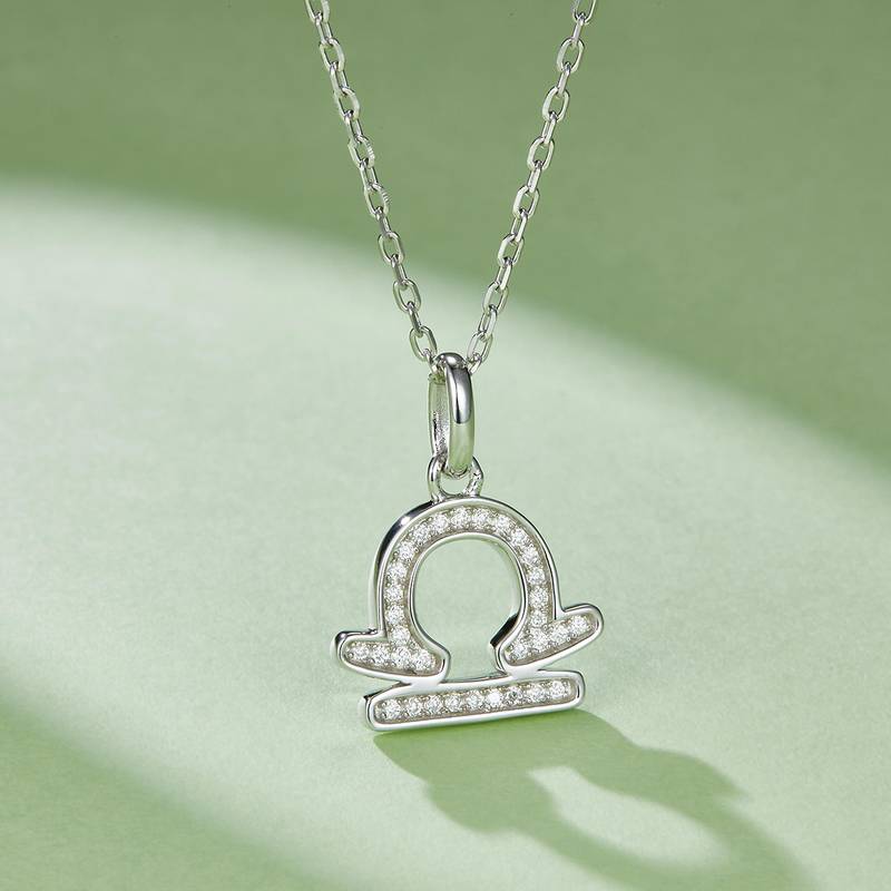 Libra Moissanite Diamond Necklace from the Twelve Constellations Series